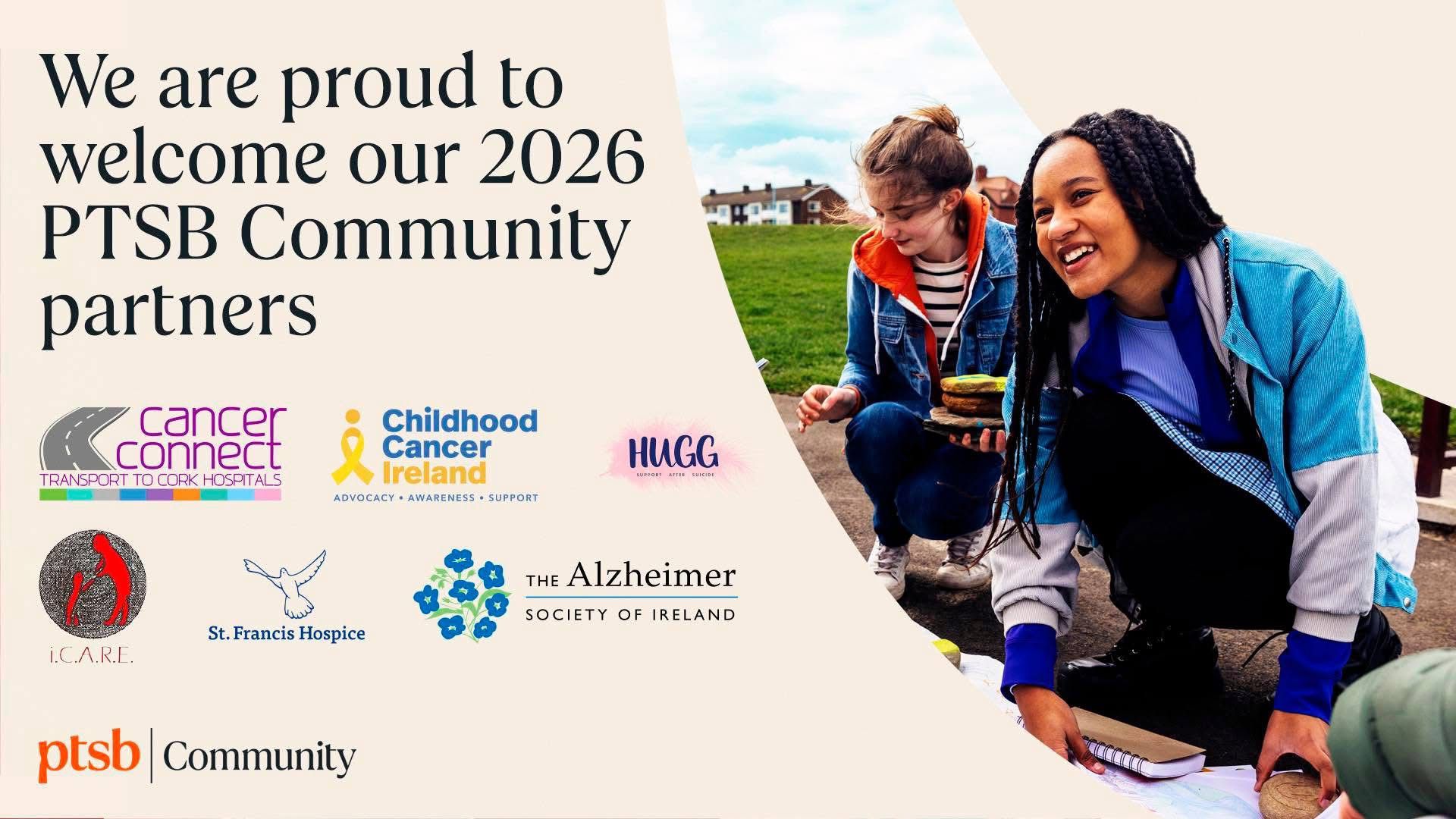 The logos for the PTSB charity partners.