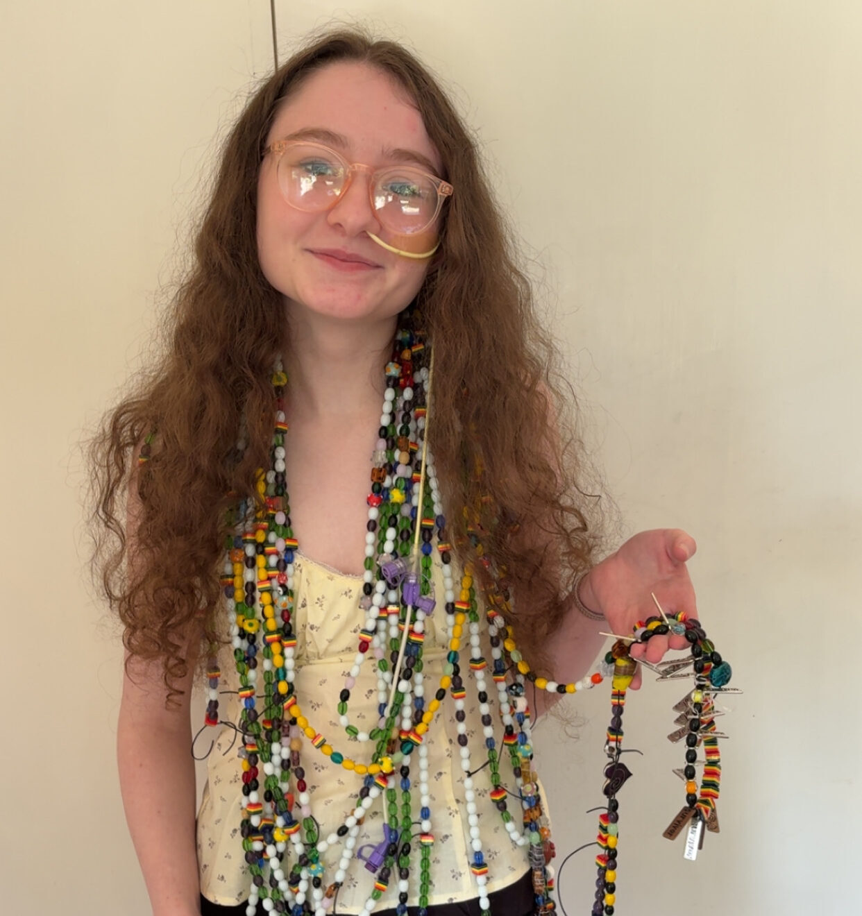 Alice pictured with her Beads of Courage